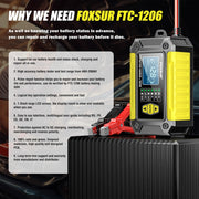 FOXSUR Cars Motorcycles 12V Lithium Cattery Charger With Battery Detection(AU Plug)