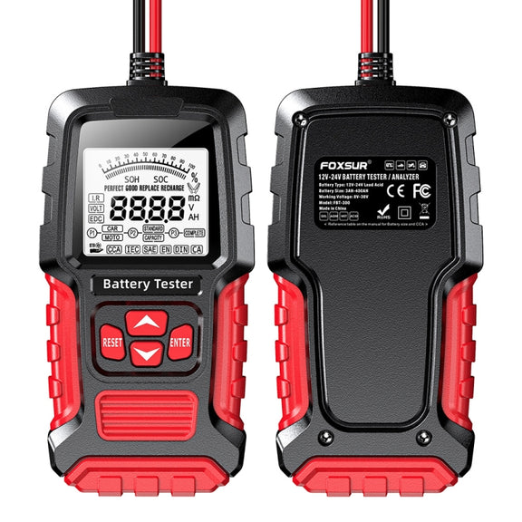 FOXSUR Automobile Motorcycle Battery Voltage Capacity Tester