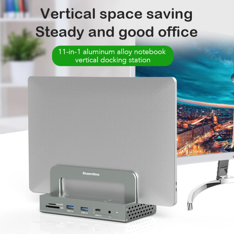 10-in -1 without LAN Blueendless 4K/60Hz Type-C Laptop Vertical Stand HUB Docking Station - free shipping - PMC Jewellery - Order now!