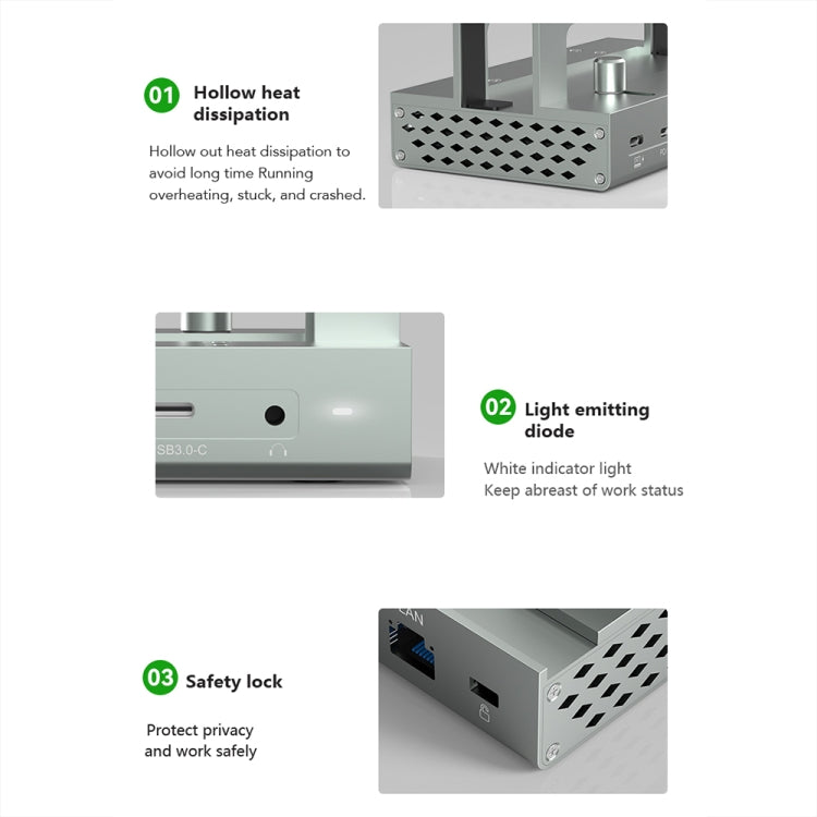10-in -1 without LAN Blueendless 4K/60Hz Type-C Laptop Vertical Stand HUB Docking Station - free shipping - PMC Jewellery - Order now!