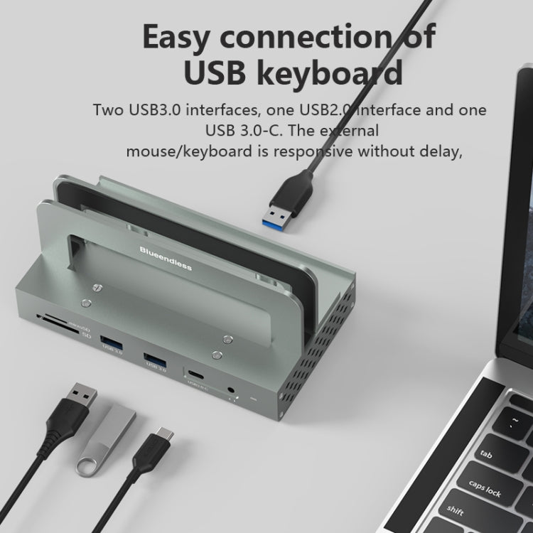 10-in -1 without LAN Blueendless 4K/60Hz Type-C Laptop Vertical Stand HUB Docking Station - free shipping - PMC Jewellery - Order now!
