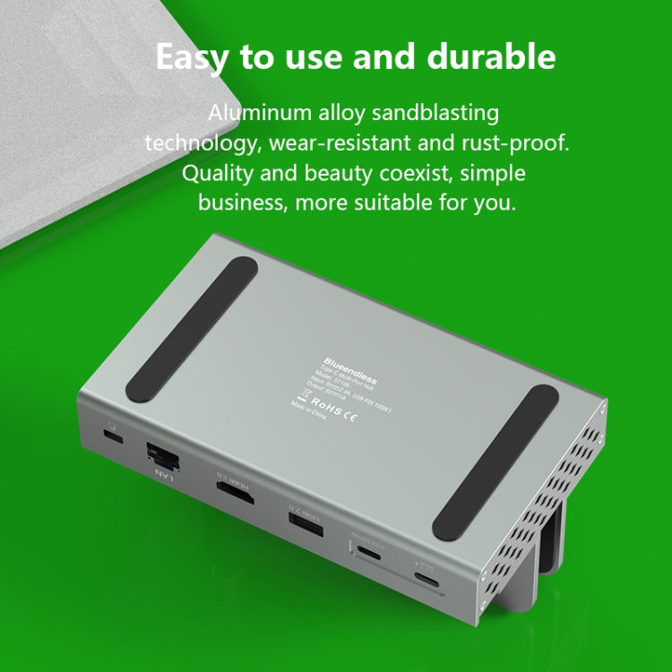 10-in -1 without LAN Blueendless 4K/60Hz Type-C Laptop Vertical Stand HUB Docking Station - free shipping - PMC Jewellery - Order now!