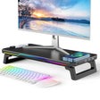 RGB Computer Monitor Stand Riser 3 USB 2.0 +1 Type-C Ports, Spec: Wireless Charging  Black - Laptop Stand by PMC TechLife | Online Shopping South Africa | PMC TechLife | Buy Now Pay Later Mobicred