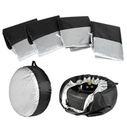 4pcs 80x47cm 210D Oxford Cloth Car Water-resistant Dirt-resistant Tire Protective Cover