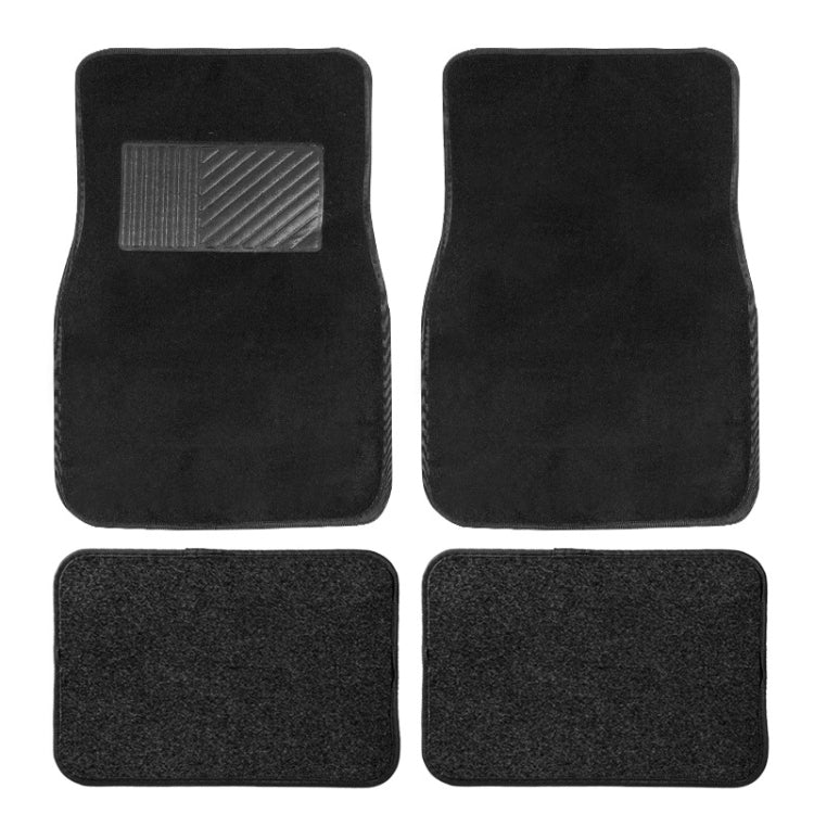 4pcs /Set Universal Car Foot Mats PVC Flocking Pads(Black) - Floor Mats by PMC TechLife | Online Shopping South Africa | PMC TechLife | Buy Now Pay Later Mobicred