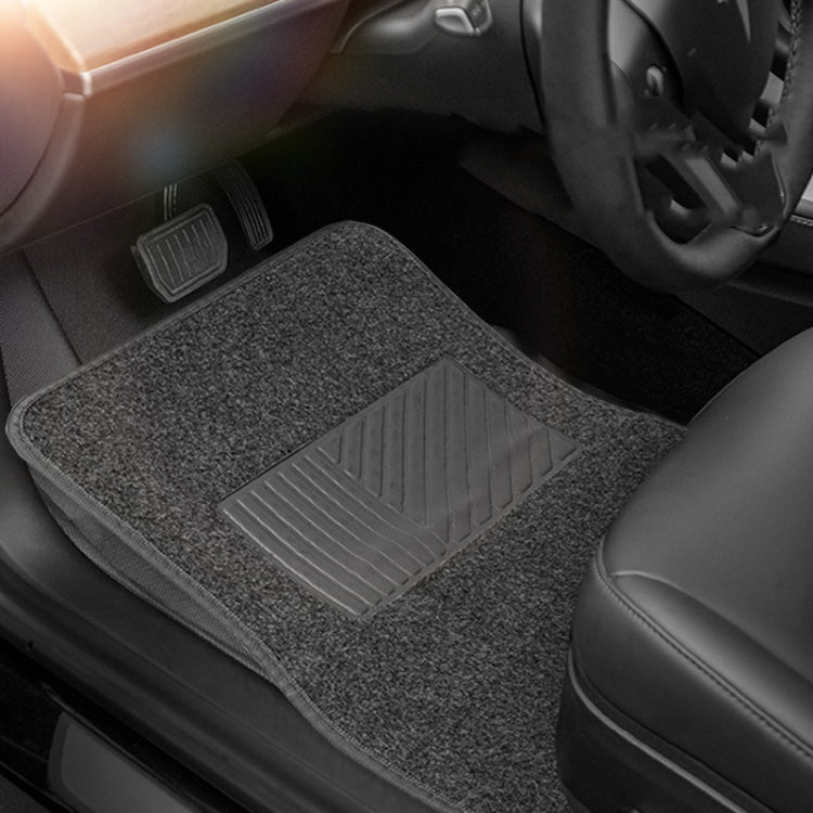 4pcs /Set Universal Car Foot Mats PVC Flocking Pads(Beige) - Floor Mats by PMC TechLife | Online Shopping South Africa | PMC TechLife | Buy Now Pay Later Mobicred