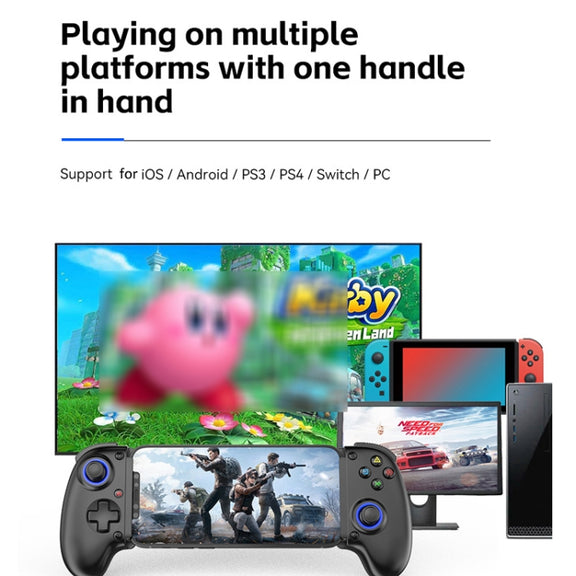 BSP-D10S Wireless Stretch Game Controller With Heat Dissipation Fan for Switch / Android / IOS / PC / PS3 / PS4(White)
