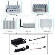 HYSTOU P09B-J4125-4L 8GB DDR4+128GB SSD Industrial Computer Soft Route From 2.5G Multi -Network HTPC Server Mini Console(With US Adapter)