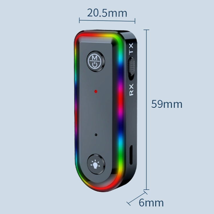 Q3 2-in-1 RGB Light Bluetooth Audio Receiver Launcher Car Audio Adapter - free shipping - PMC TechLife - Order now!