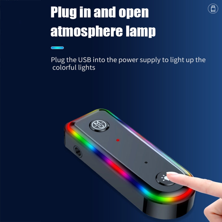 Q3 2-in-1 RGB Light Bluetooth Audio Receiver Launcher Car Audio Adapter