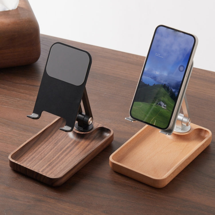 Walnut Desktop Mobile Phone Stand Lifting Folding Tablet Holder with Tray Base - free shipping - PMc TechLife - Order now!