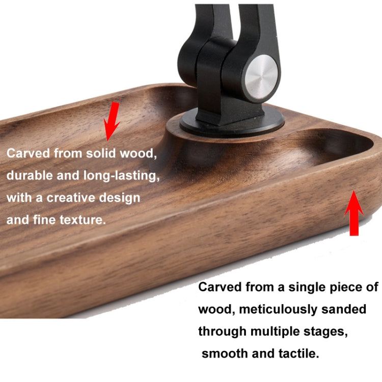 Walnut Desktop Mobile Phone Stand Lifting Folding Tablet Holder with Tray Base - free shipping - PMc TechLife - Order now!