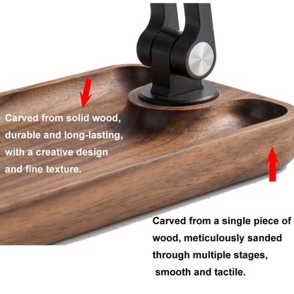 Walnut Desktop Mobile Phone Stand Lifting Folding Tablet Holder with Tray Base - free shipping - PMC Jewellery - Order now!