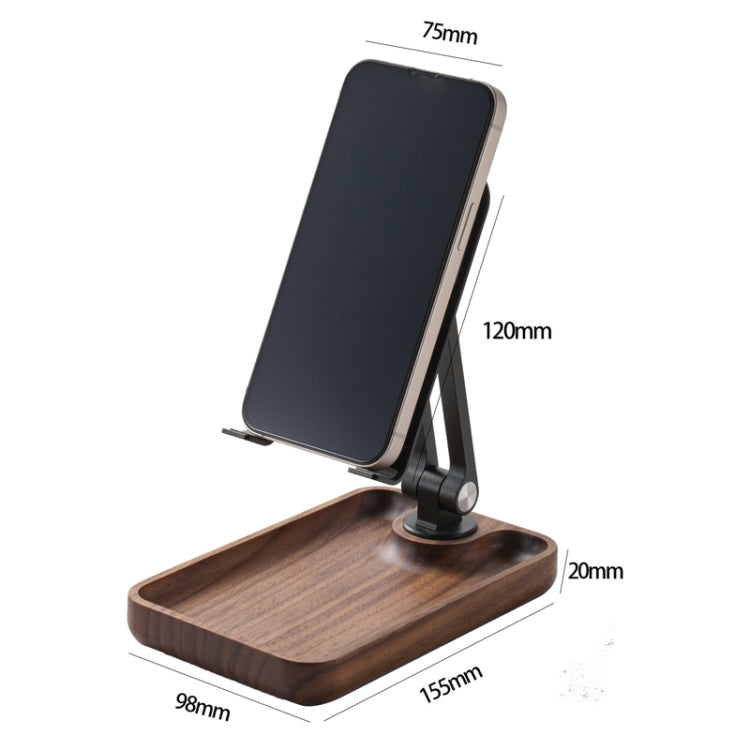 Walnut Desktop Mobile Phone Stand Lifting Folding Tablet Holder with Tray Base - free shipping - PMC Jewellery - Order now!