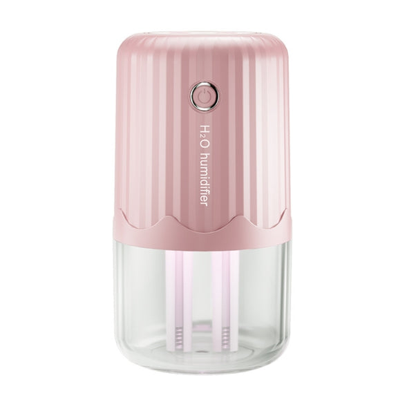 T06 Large-Capacity Atmosphere Night Light Household Dual Spray Air Humidifier, Color: Pink Plug-in