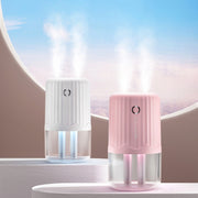 T06 Large-Capacity Atmosphere Night Light Household Dual Spray Air Humidifier, Color: Green Battery