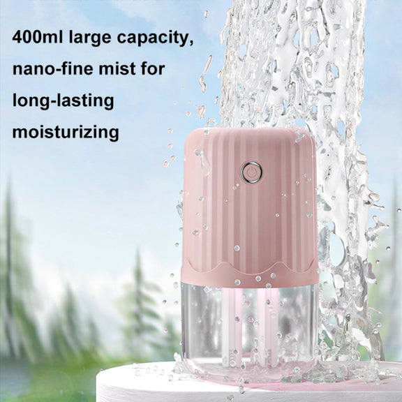 T06 Large-Capacity Atmosphere Night Light Household Dual Spray Air Humidifier, Color: White Plug-in