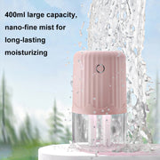 T06 Large-Capacity Atmosphere Night Light Household Dual Spray Air Humidifier, Color: Green Battery