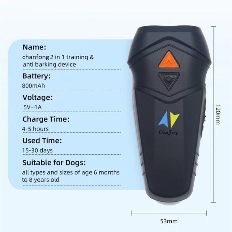 Chanfong Ultrasonic Handheld Dog Repeller Portable Dual Probe High Power Stop Barker(Black) - free shipping - PMC Jewellery - Order now!
