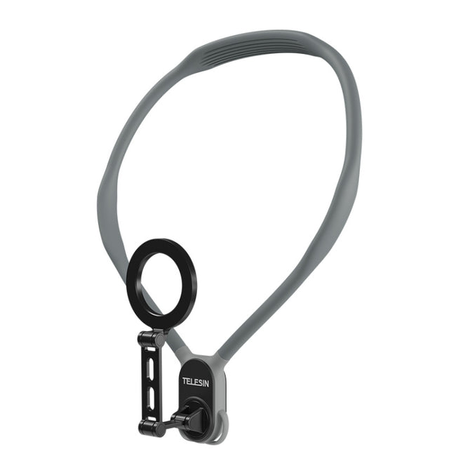TELESIN MNM-002 Magsafe Magnetic Suction Mobile Phone Hanging Neck POV Viewing Angle Lazy Stand(Gray)