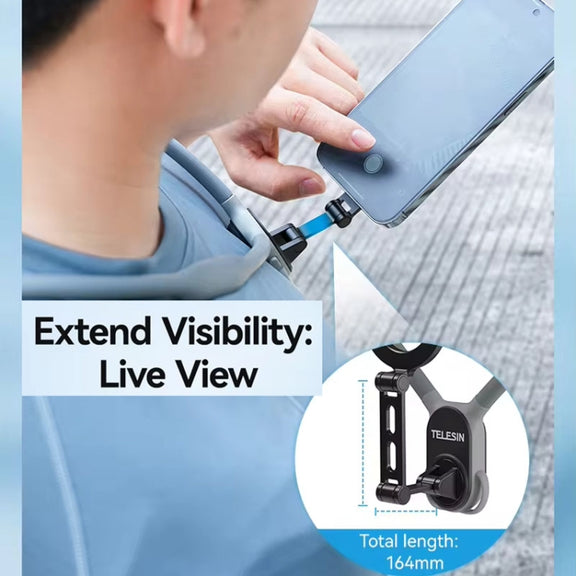 TELESIN MNM-002 Magsafe Magnetic Suction Mobile Phone Hanging Neck POV Viewing Angle Lazy Stand(Gray)