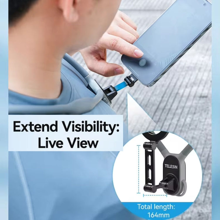 TELESIN MNM-002 Magsafe Magnetic Suction Mobile Phone Hanging Neck POV Viewing Angle Lazy Stand(Gray)
