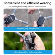 TELESIN MNM-002 Magsafe Magnetic Suction Mobile Phone Hanging Neck POV Viewing Angle Lazy Stand(Gray)