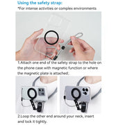 TELESIN MNM-002 Magsafe Magnetic Suction Mobile Phone Hanging Neck POV Viewing Angle Lazy Stand(Gray)