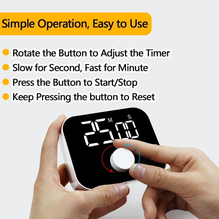 YS LED Rotating Timer IlSent Kitchen Time Manager(White) - free shipping - PMC Jewellery - Order now!