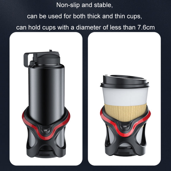 Car Cup Holder Air Conditioner Outlet Multifunctional Storage Rack, Color: Black Red LED Light
