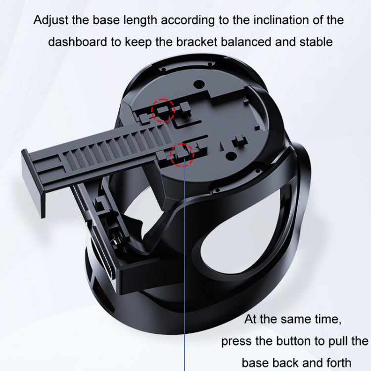 Car Cup Holder Air Conditioner Outlet Multifunctional Storage Rack, Color: Black Red LED Light