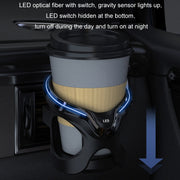 Car Cup Holder Air Conditioner Outlet Multifunctional Storage Rack, Color: Black Red LED Light