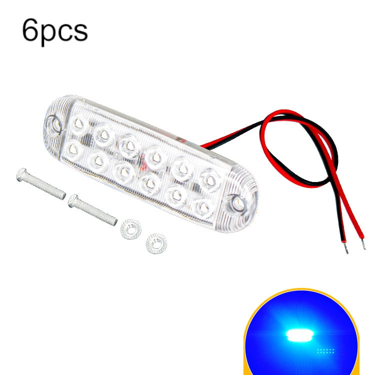 6pcs 12-Bead LED Flashing Warning Lights Motorcycle RV Signal Lights(Blue Light) - Clearance Lights by PMC TechLife | Online Shopping South Africa | PMC TechLife | Buy Now Pay Later Mobicred
