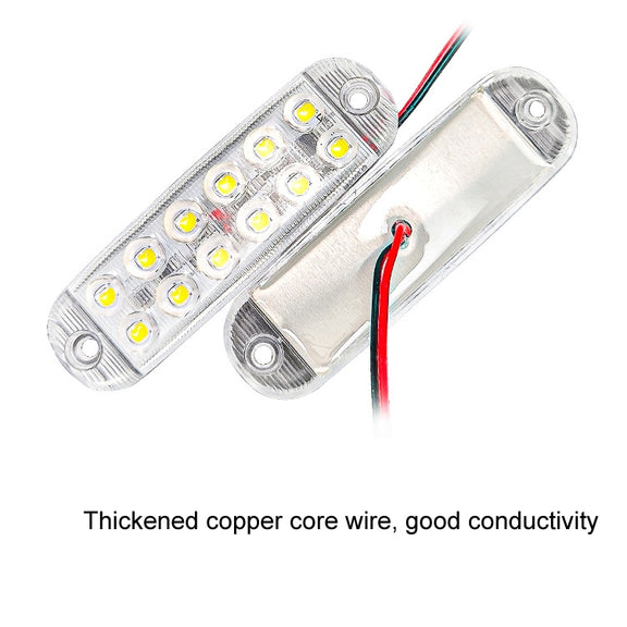 6pcs 12-Bead LED Flashing Warning Lights Motorcycle RV Signal Lights(Yellow Light)