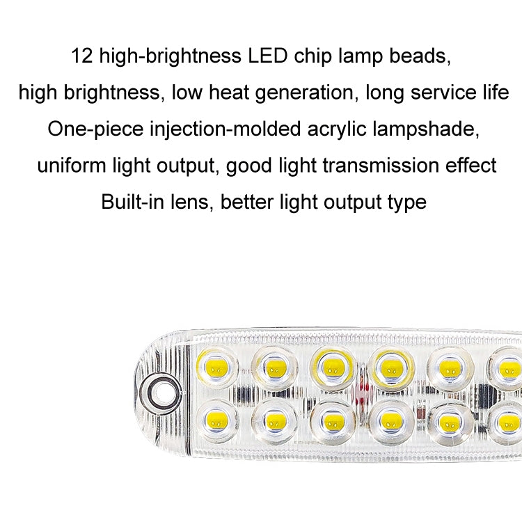 6pcs 12-Bead LED Flashing Warning Lights Motorcycle RV Signal Lights(Yellow Light) - Clearance Lights by PMC TechLife | Online Shopping South Africa | PMC TechLife | Buy Now Pay Later Mobicred