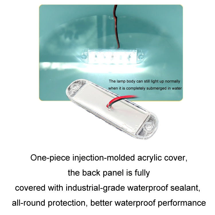 6pcs 12-Bead LED Flashing Warning Lights Motorcycle RV Signal Lights(Red Light) - Clearance Lights by PMC TechLife | Online Shopping South Africa | PMC TechLife | Buy Now Pay Later Mobicred