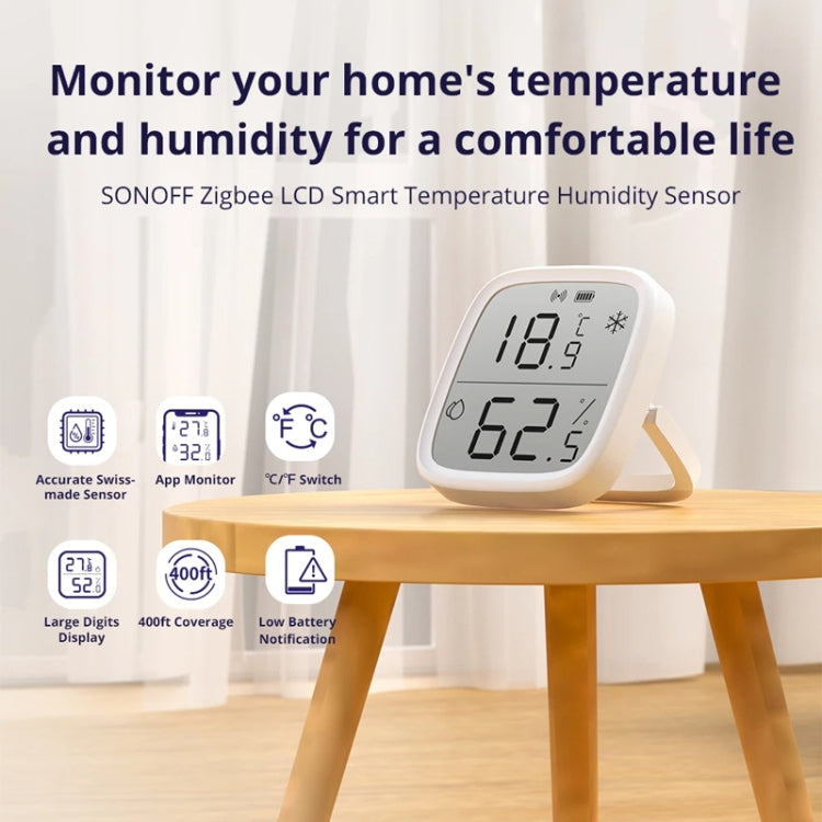 SONOFF SNZB-02D 2.5 inch LCD Smart Sensor Real-Time Monitoring Linkage - free shipping - PMC TechLife - Order now!
