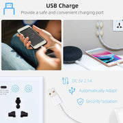 Graffiti Smart Socket With Switch USB+Type-C Dual Port Remote Control Socket, UK Plug, Style: ZigBee Black