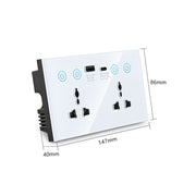 Graffiti Smart Socket With Switch USB+Type-C Dual Port Remote Control Socket, UK Plug, Style: Wifi Black