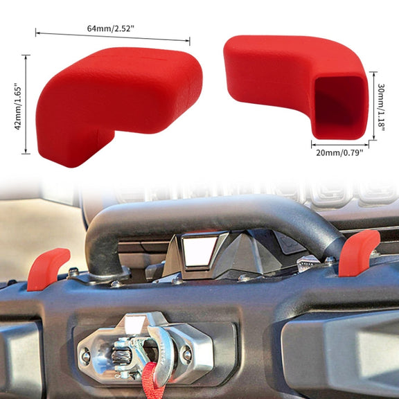 For 07-23 Jeep Wrangler JK/JL/JT Front Bumper Trailer Hook Cover(Red)