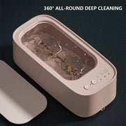 Electrical Ultrasonic Cleaner 3-speed Timing Jewelry Watches Braces Eyeglasses Cleaning Device(Pink)