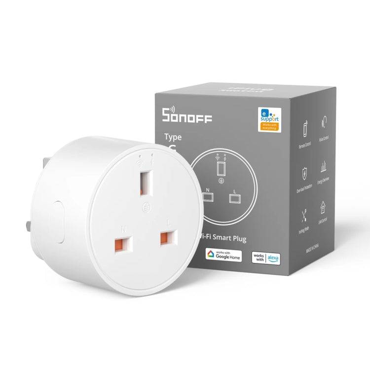 SONOFF S60TPG UK Plug Smart WiFi Socket Electricity Time Switching Voice Control - Smart Socket by SONOFF | Online Shopping South Africa | PMC TechLife | Buy Now Pay Later Mobicred