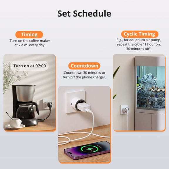 SONOFF S60TPG UK Plug Smart WiFi Socket Electricity Time Switching Voice Control