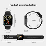 T12Pro 1.85-inch IP67 Water-resistant Sports Wellness Tracking Bluetooth Call Smart Watch(Black)