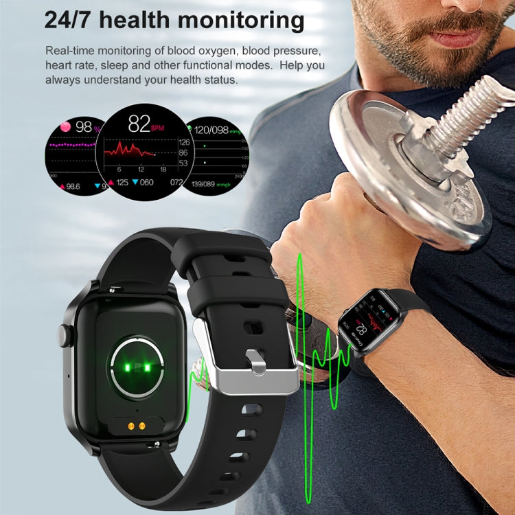 T12Pro 1.85-inch IP67 Water-resistant Sports Wellness Tracking Bluetooth Call Smart Watch(Black)