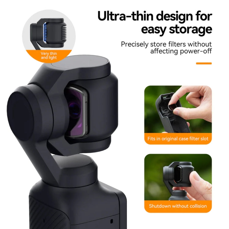 For DJI Pocket 3 TELESIN S5-FLT-03 Magnetic Suction Filter Set CPL+ND16+ND64+ND256 - free shipping - PMC TechLife - Order now!