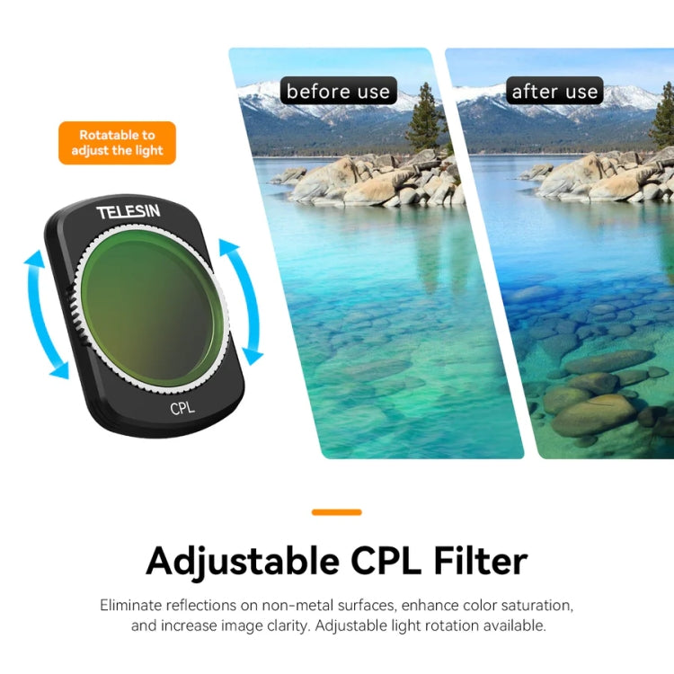 For DJI Pocket 3 TELESIN S5-FLT-03 Magnetic Suction Filter Set CPL+ND16+ND64+ND256 - free shipping - PMC Jewellery - Order now!