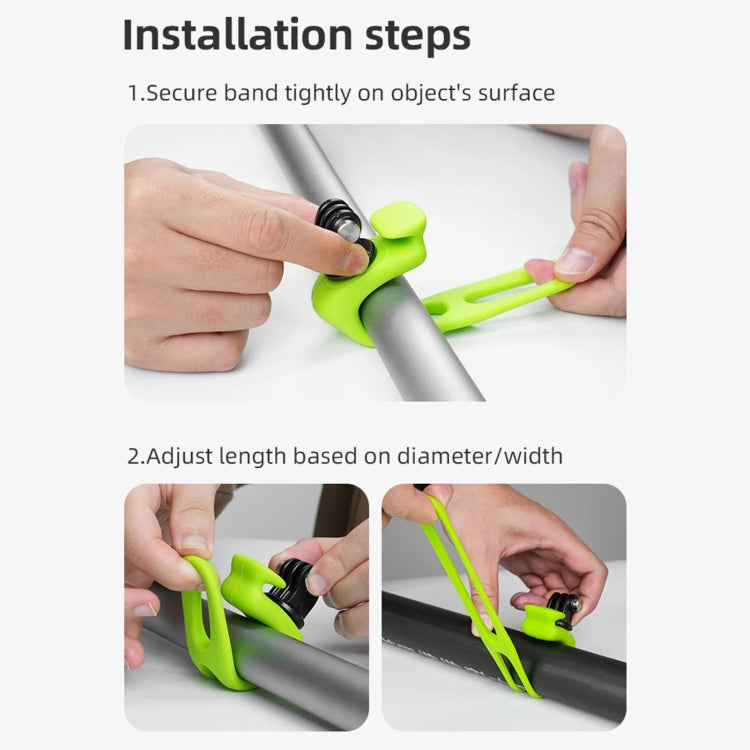 TELESIN TLQ-005 Elastic Quick Release Stand Multi-functional Fixed Silicone Strap Accessories(Green) - Holder by TELESIN | Online Shopping South Africa | PMC TechLife | Buy Now Pay Later Mobicred