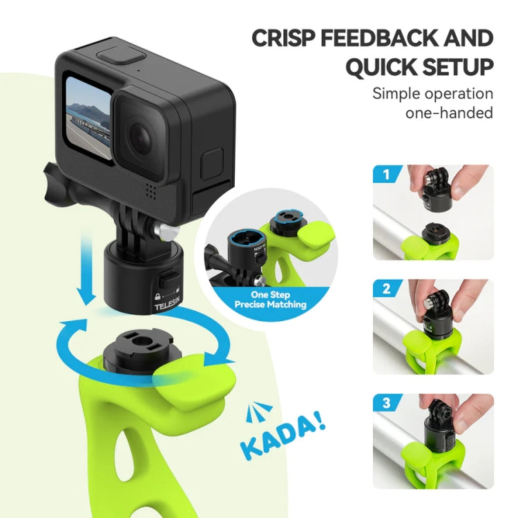TELESIN TLQ-005 Elastic Quick Release Stand Multi-functional Fixed Silicone Strap Accessories(Green) - Holder by TELESIN | Online Shopping South Africa | PMC TechLife | Buy Now Pay Later Mobicred