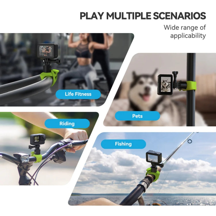 TELESIN TLQ-005 Elastic Quick Release Stand Multi-functional Fixed Silicone Strap Accessories(Green) - Holder by TELESIN | Online Shopping South Africa | PMC TechLife | Buy Now Pay Later Mobicred